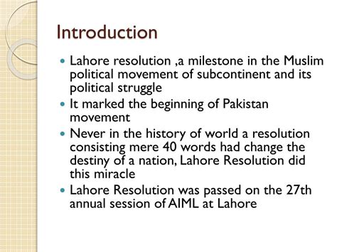  Die Lahore Resolution: Ein Meilenstein auf dem Weg zur Gründung Pakistans